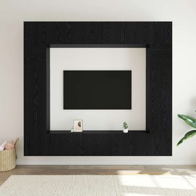 vidaXL Σετ επίπλου τηλεόρασης 8 pcs Μαύρη Οξυά Επεξεργασμένο ξύλο