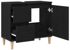 vidaXL Ντουλάπι νεροχύτη Μαύρη Δρυς 65x33x60 εκ Επεξεργασμένο ξύλο