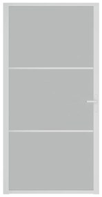 vidaXL Εσωτερική Πόρτα 102,5x201,5 εκ. Λευκή Ματ Γυαλί και Αλουμίνιο