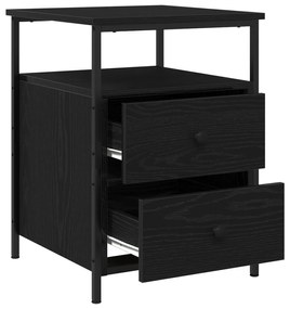 vidaXL Κομοδίνα 2 τεμ Μαύρο Δρυς 44x45x60 εκ Επεξεργασμένο Ξύλο