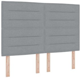 vidaXL Κεφαλάρι με κεφαλάρι Ανοιχτό γκρι 160 cm ύφασμα