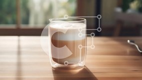 Σετ των 2 Intra Συλλεκτικό Ξύλινο Παζλ Plywood 4mm - Ρόφημα καφέ σε στρώσεις σε διαφανές ποτήρι Σε Ξύλινο Κουτί - Διαστάσεις: 10x10 cm – 25 κομμάτια