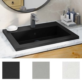 vidaXL Νιπτήρας Μαύρος 600 x 450 x 120 χιλ. Γρανιτένιος