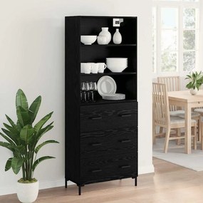 VidaXL Highboard Μαύρη Οξυά 69,5 x 34 x 180 εκ. Επεξεργασμένο Ξύλο