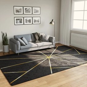 vidaXL Χαλί Πλενόμενο Χρυσό και Μαύρο 190 x 300 εκ.