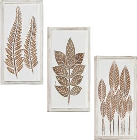 vidaXL Διακόσμηση Τέχνης 3 τμχ. 40 x 40 x 1,5 cm Καφέ και Λευκό