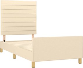 vidaXL Πλαίσιο κρεβατιού χωρίς στρώμα Κρέμα 80x200 cm Ύφασμα