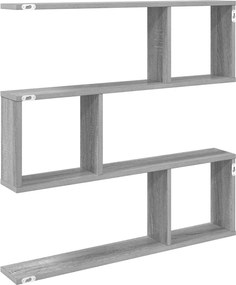 vidaXL Ράφι Τοίχου Γκρι Sonoma 80 x 12 x 79,5 εκ
