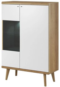 Lh-homefurniture Βιτρίνα 17103-PR Λευκό+Riviera 90x134x40cm 17103-PR