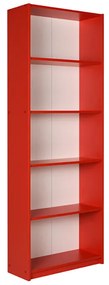 Βιβλιοθήκη μελαμίνης Max Megapap σε χρώμα κόκκινο 58x23x170εκ. - 0080403