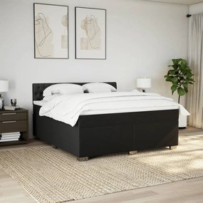 vidaXL Κρεβάτι Boxspring με Στρώμα Μαύρο 180x200 εκ. Υφασμάτινο