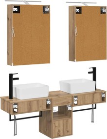 vidaXL Σετ Ντουλαπιών Μπάνιου 5 τμχ. Artisan Δρυς Επεξεργασμένο Ξύλο