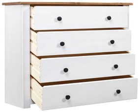 vidaXL Συρταριέρα Λευκή 80 x 40 x 73 εκ. από Ξύλο Πεύκου Σειρά Panama