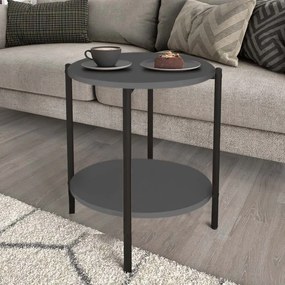 Τραπεζάκι βοηθητικό Argento Megapap χρώμα ανθρακί 43x43x60εκ.