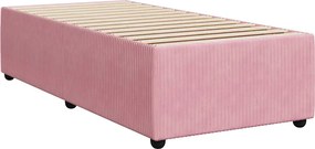 vidaXL Κρεβάτι Boxspring με Στρώμα Ροζ 100x200 εκ. Βελούδινο