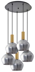 Φωτιστικό Οροφής SE21-GM-4-5BL-GL2 ADEPT TUBE Gold Matt Pendant Smoked Glass+ - 77-8586 - 51W - 100W - 77-8586