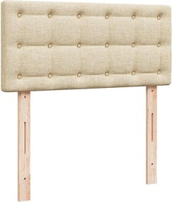 vidaXL Κρεβάτι Boxspring με Στρώμα Κρεμ 80 x 200 εκ. Υφασμάτινο