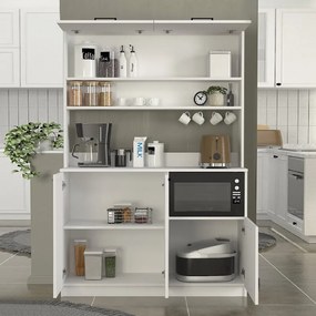 Έπιπλο κουζίνας Tuco 3 Megapap χρώμα λευκό 123,8x40x180εκ.
