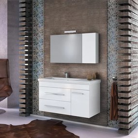 Drop Status White 100 MDF - Πάγκος με Νιπτήρα &amp; Καθρέπτη