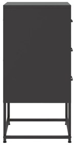 vidaXL Κομοδίνο Μαύρο 36x39x78 εκ. από Χάλυβα