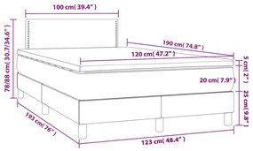 Κρεβάτι Boxspring με Στρώμα Μαύρο 120x190εκ.από Συνθετικό Δέρμα - Μαύρο