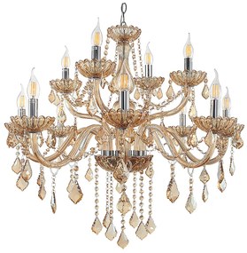 Artekko Chandelier Πολυέλαιος 12φωτος Μελί Κρύσταλλο (80x80x80)cm - 023-3027