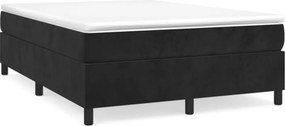 vidaXL Κρεβάτι Boxspring με Στρώμα Μαύρο 140x190 εκ. Βελούδινο