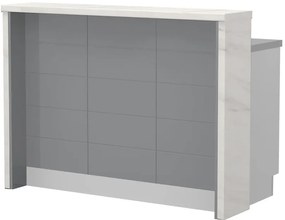Πάγκος νησίδας Hudson-Μήκος: 135 εκ.-Γκρι-White Marble