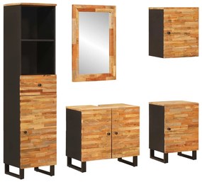 Σετ Μπάνιου με συρτάρι με ράφι Φυσικό Στερεό ξύλο μάνγκο