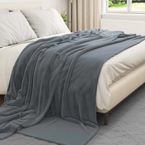 vidaXL Κουβέρτα Σκούρο Γκρι 240 x 270 εκ. Μαλλί