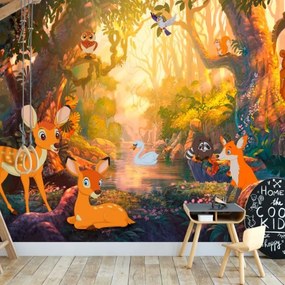 Αυτοκόλλητη φωτοταπετσαρία - Animals in the Forest - 343x245