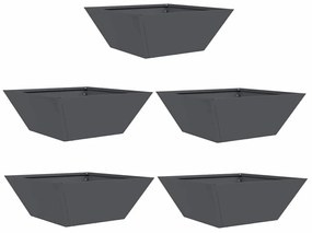 vidaXL Γλάστρα Κήπου 5 pcs Ανθρακί 40 x 40 x 15 cm Ατσάλι