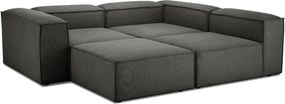 Stewehome Σύνθεση Σαλονιού 4 Θέσεων Λινό Ανθρακί 295x66x66 cm