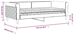 Καναπές Κρεβάτι με Στρώμα Ανοιχτό Γκρι 90x190 εκ. Βελούδινος - Γκρι