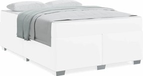 vidaXL Σκελετός Κρεβατιού με στρώμα Λευκό 140 x 200 cm ύφασμα