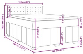 Κρεβάτι Boxspring με Στρώμα Κρεμ 160x200 εκ. Υφασμάτινο - Κρεμ