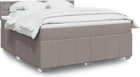 vidaXL Κρεβάτι Boxspring με Στρώμα Taupe 180x200 εκ. Υφασμάτινο