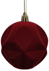 Χριστουγεννιάτικη Μπορντό Μπάλα με Σχέδιο Velvet 8cm 238351b