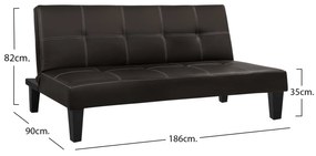 ΚΑΝΑΠΕΣ ΚΡΕΒΑΤΙ 3Θ HM3002.04 ΚΑΦΕ PU ΜΕ ΓΑΖΙΑ 186x90x82