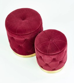POLLY set of two stools, color: dark red DIOMMI V-CH-POLLY-PUFA-BORDOWY