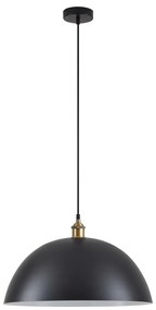 SE21-BR-10-MS50 MAGNUM Bronze Metal Pendant Black Shade with Black Fabric Cable+
