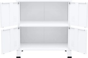 vidaXL Αρχειοθήκη Βιομηχανικού Στιλ Λευκή 75 x 40 x 80 εκ. Ατσάλινη