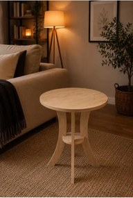 Stewehome Στρογγυλό μοντέρνο βοηθητικό τραπεζάκι με MDF πόδι 60x50x50 cm