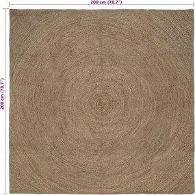 vidaXL Χαλιά χώρου Γκρι 200 x 200 cm Γιούτα