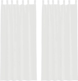 vidaXL Κουρτίνες Voile με βρόχους 2 τεμάχια Λευκό 140x245 cm