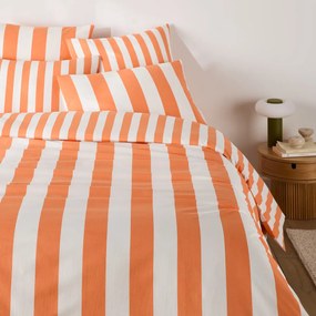 Μαξιλαροθήκη από βαμβάκι με ριγέ σχέδιο, HENDAYE ORANGE