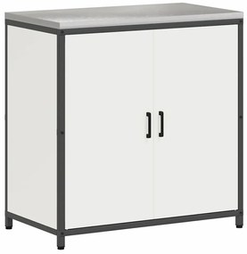 vidaXL Σετ Αποθήκευσης Κουζίνας με ράφι Άλλο 3 pcs Λευκό Ατσάλι