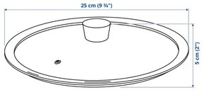 KLOCKREN καπάκι για τηγάνι, 25 cm 004.590.22