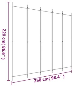 ΔΙΑΧΩΡΙΣΤΙΚΟ ΔΩΜΑΤΙΟΥ ΜΕ 5 ΠΑΝΕΛ ΚΑΦΕ 250X220 ΕΚ. ΑΠΟ ΎΦΑΣΜΑ 350203