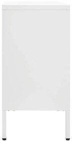 vidaXL Μπουφές Λευκός 105 x 35 x 70 εκ. από Ατσάλι και Ψημένο Γυαλί